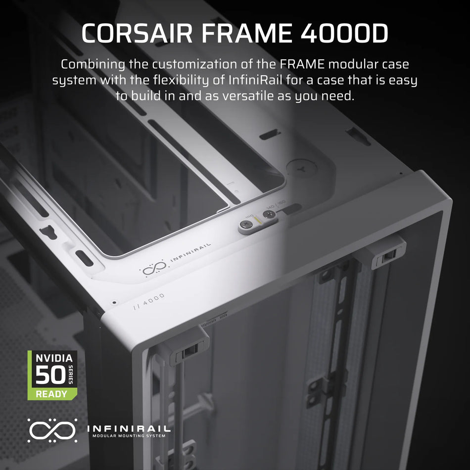 Image 2 for Corsair FRAME 4000D White Mid-Tower PC Case