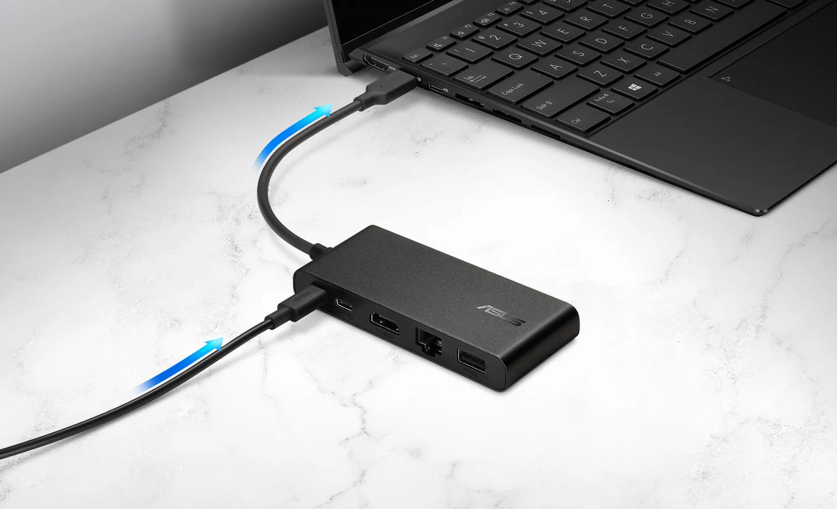 Image 1 for ASUS DockDC201DUAL 4KUSB-C DockUp to 100w Power deliveryRJ45Dual 4K 60 Hz (HDMI 2.1 + USB-C with DP 1.4)Single display: 4
