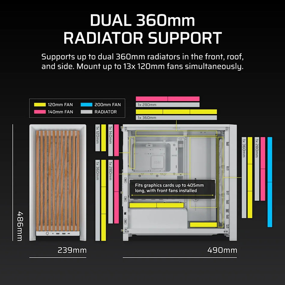Image 1 for  FRAME 4000D RS WOOD Modular High Airflow Mid-Tower PC Case