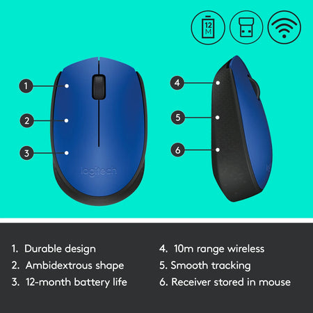 Image 3 for Logitech M171 Wireless Mouse - Blue