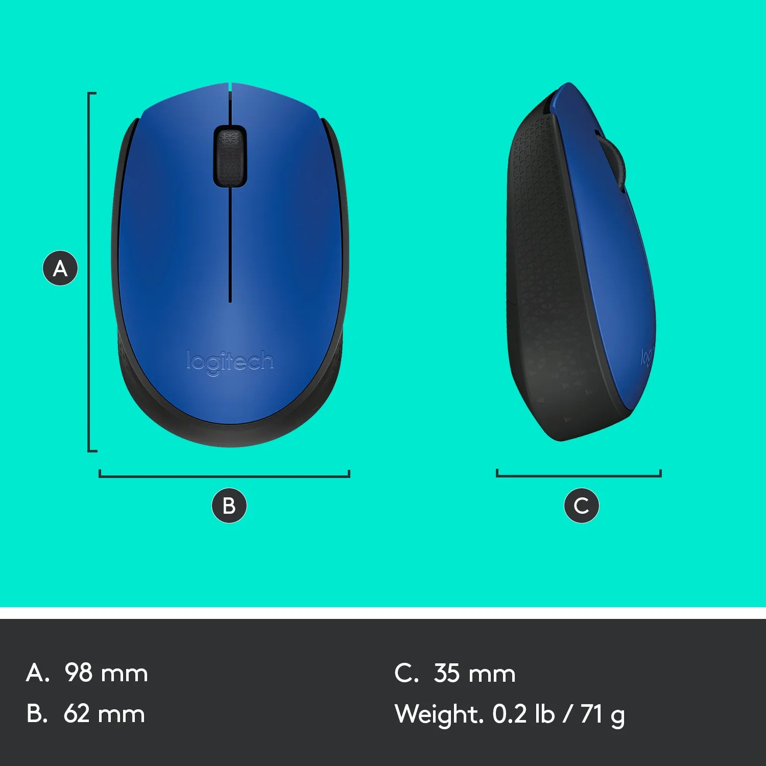 Image 8 for Logitech M171 Wireless Mouse - Blue