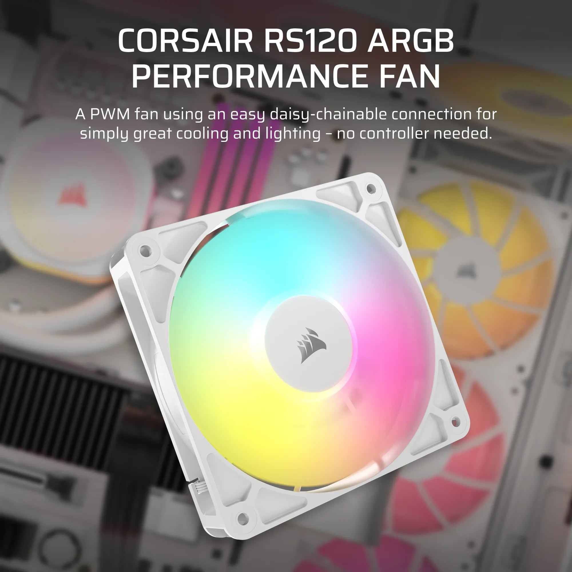 Image 2 for Corsair RS120 ARGB 120mm PWM Fan - White