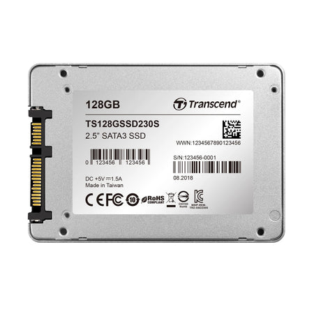 Image 4 for TRANSCEND 128GB SSD230 2.5 SSD DRIVE- SATA III 3D TLC with DRAM cache - 560MB/s Read 380MB/s Write - 70 TBW