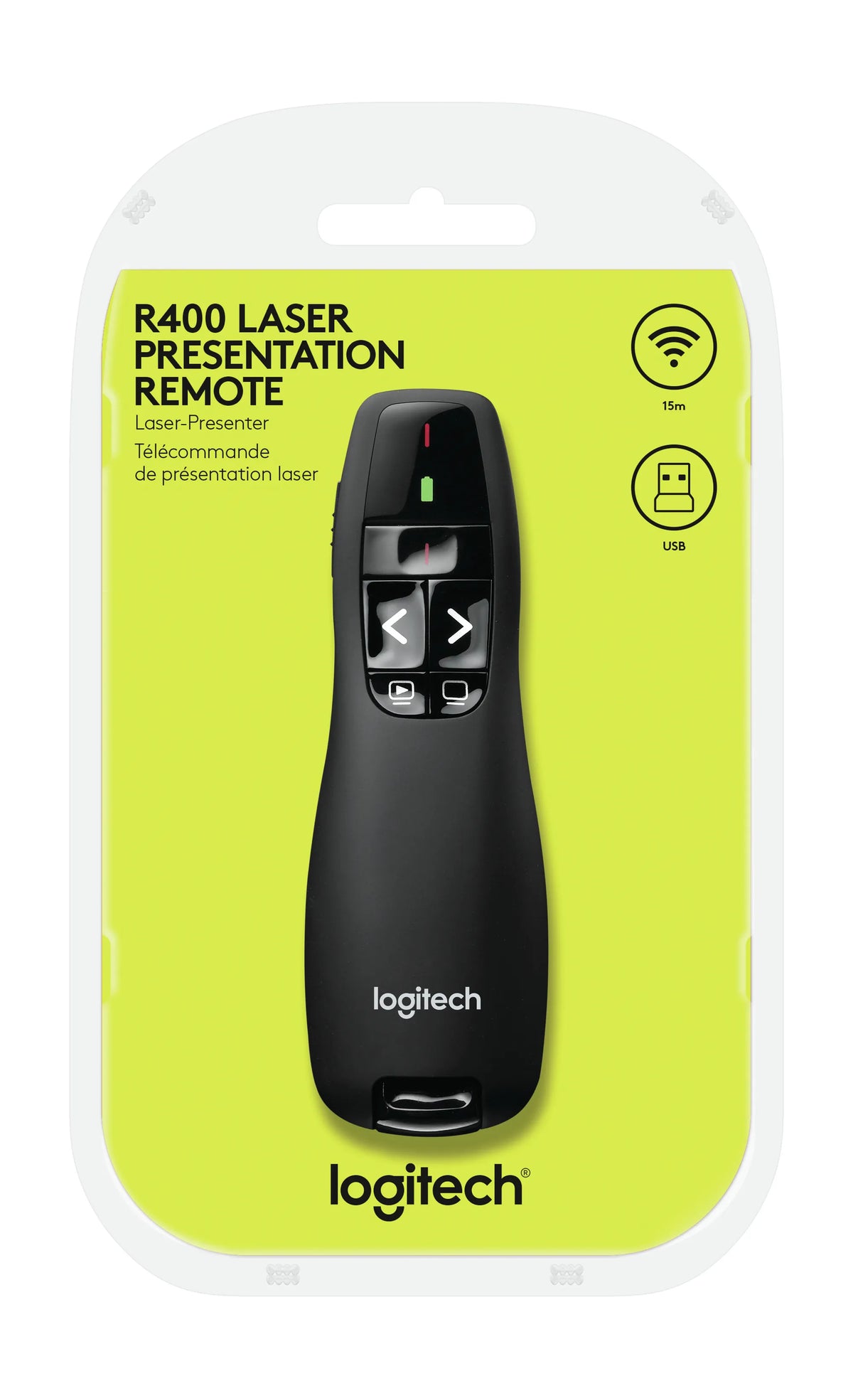 Logitech R400 Opening Logitech R400 Wireless Presenter with Laser Pointer – inPC