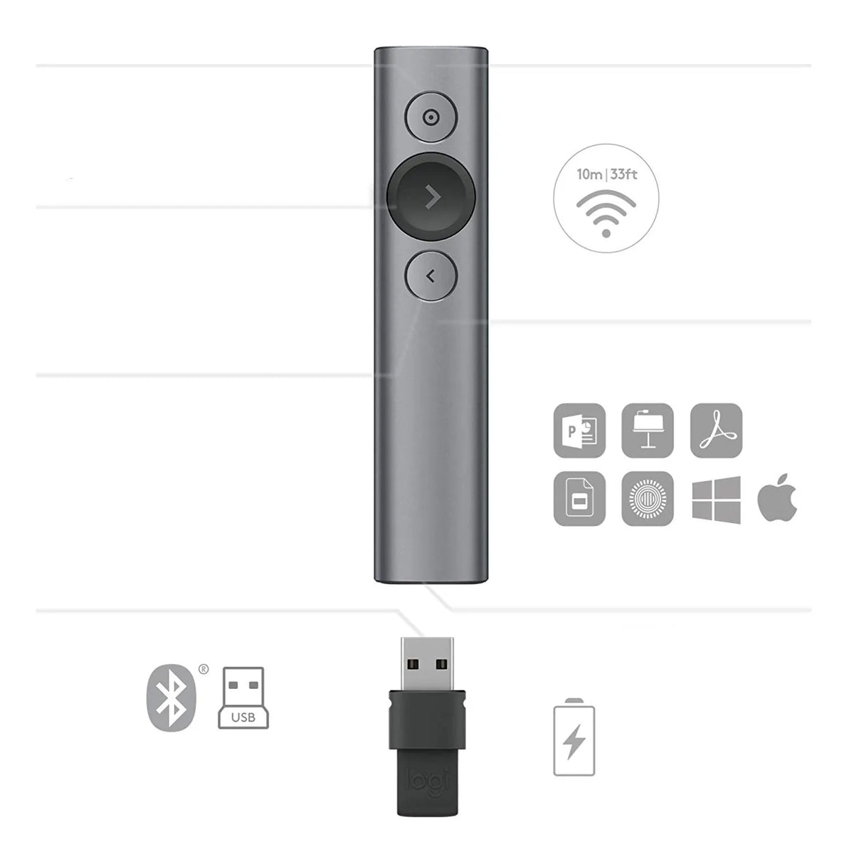 Image 8 for Logitech Spotlight Presentation Remote - Slate Grey (910-004861)