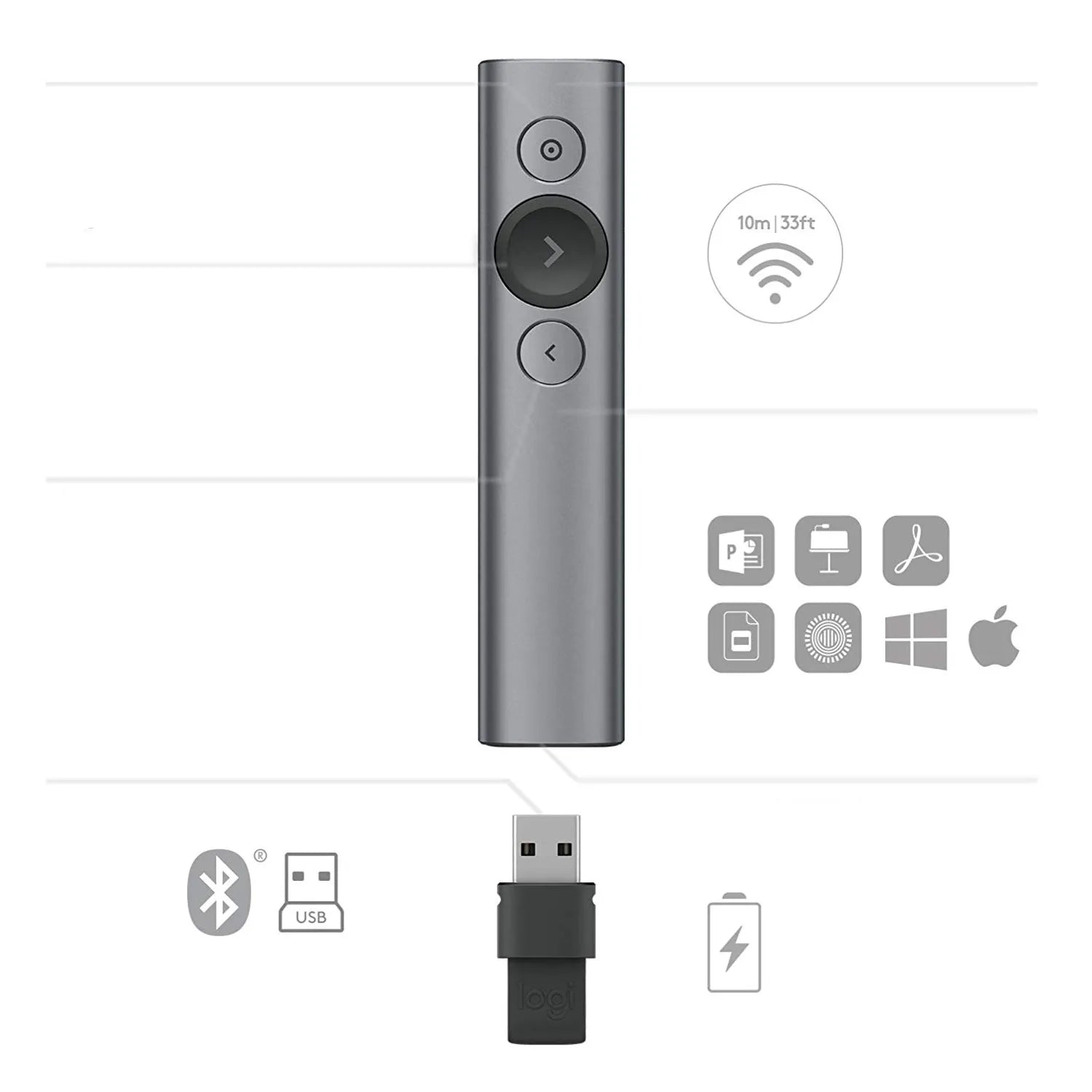 Image 8 for Logitech Spotlight Presentation Remote - Slate Grey (910-004861)