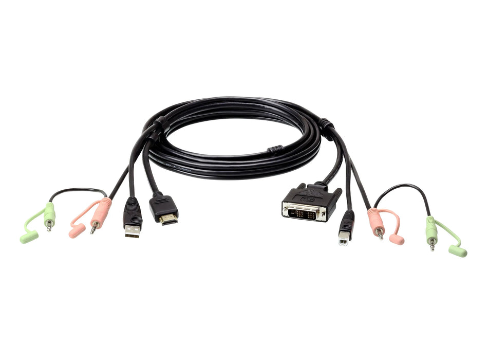 Image 2 for ATEN 1.8m USB HDMI to DVI-D KVM Cable with Audio