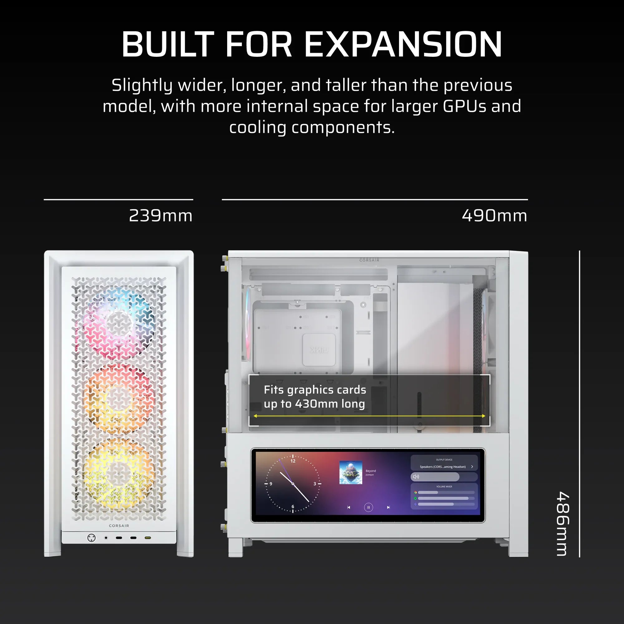 Image 4 for FRAME 4000D LCD RS ARGB Premium Mid-Tower PC Case