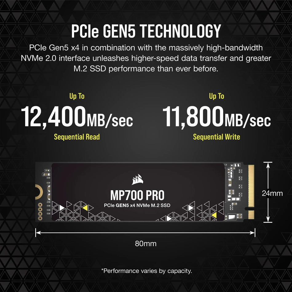 Image 2 for Corsair MP700 PRO 2TB PCIe Gen5 NVMe M.2 SSD