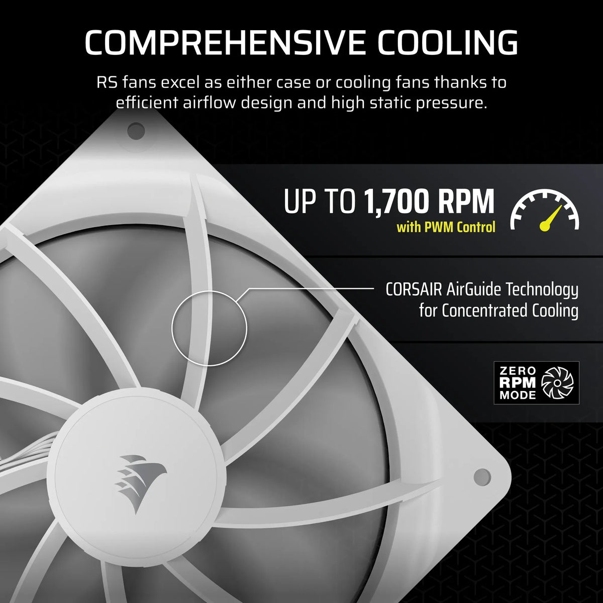 Image 1 for Corsair RS140 140mm PWM Dual Pack Case Fans - White