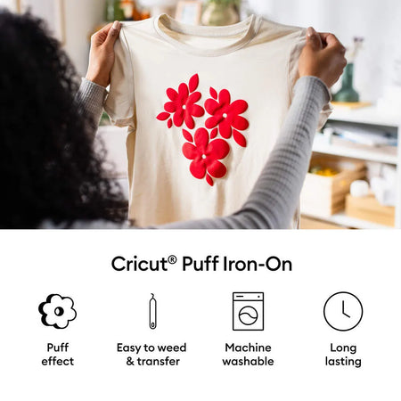 Image 2 for 2011773 - Cricut Puff Iron-On 30.5 cm x 48.3 cm Red