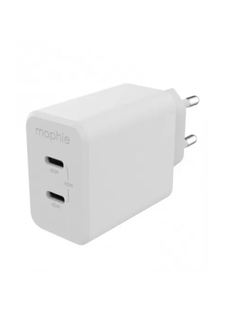 mophie-Wall Adapter-USB-C-PD-DUAL-45W-GAN-White-EU(2xUSBC)