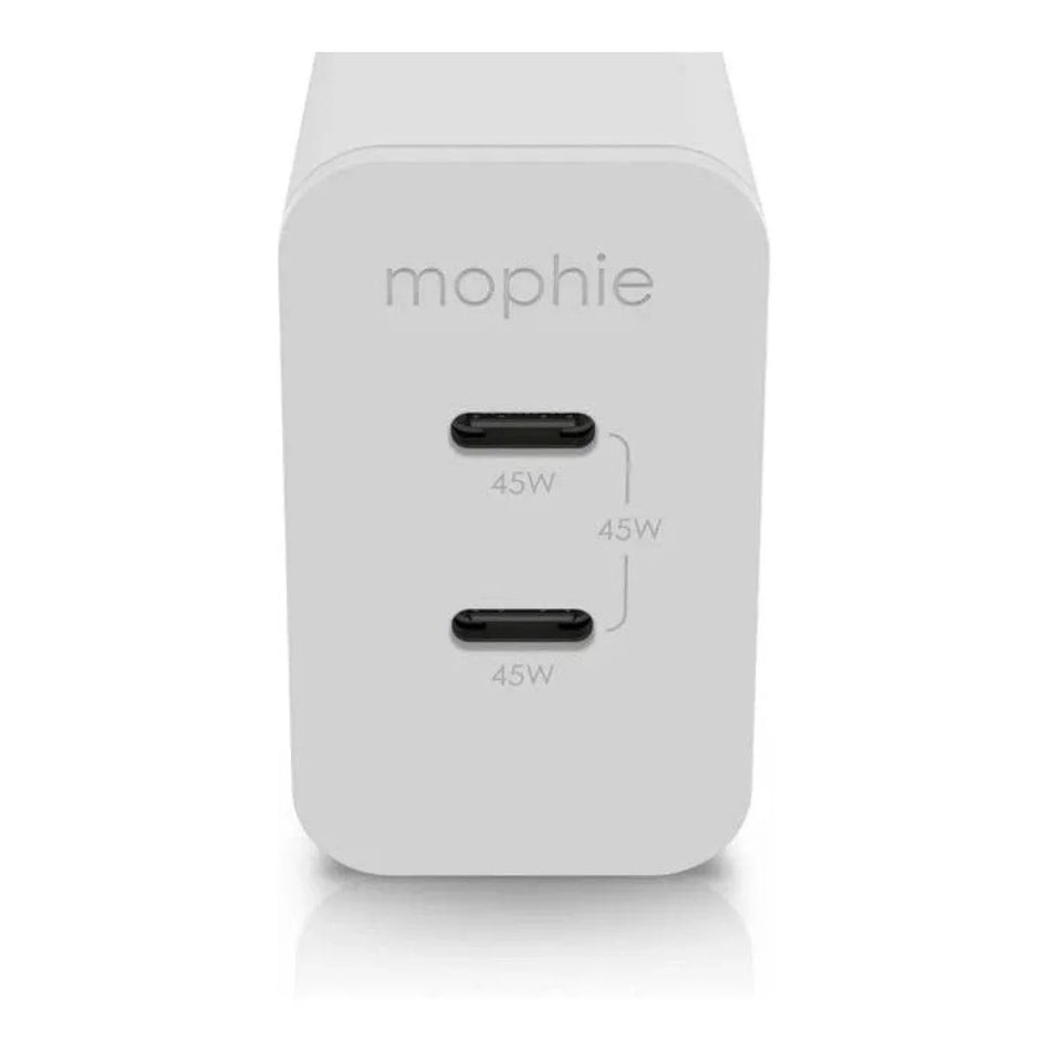 mophie-Wall Adapter-USB-C-PD-DUAL-45W-GAN-White-EU(2xUSBC)