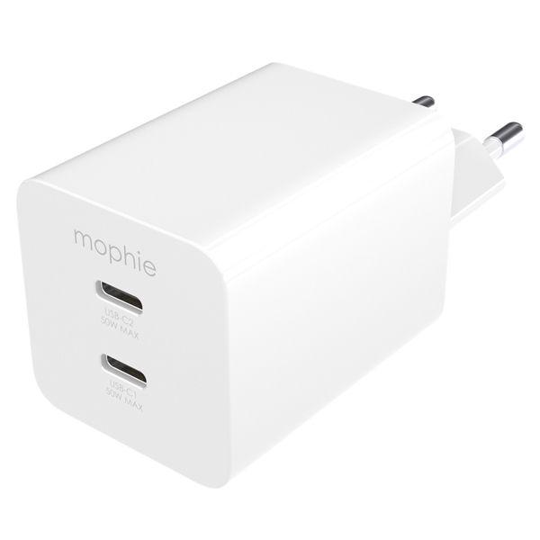 mophie-Essentials-Power Adapter-Dual USB-C-PD-50W-White-EU