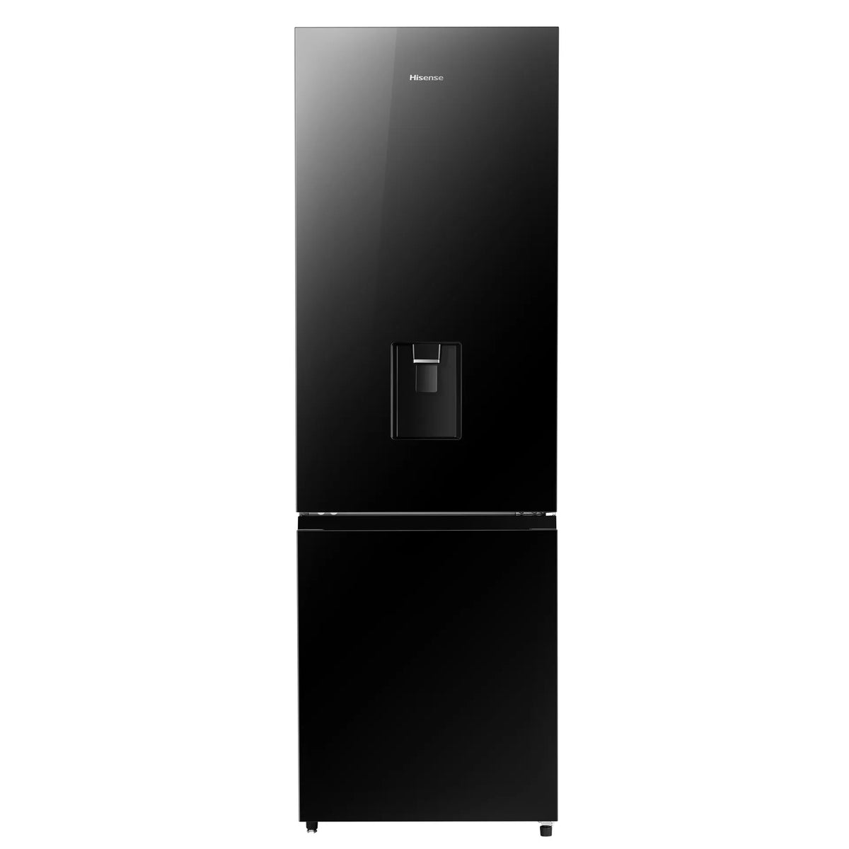 Image 1 for Hisense 347L Black Mirror Combi Fridge/Freezer with Water Dispenser