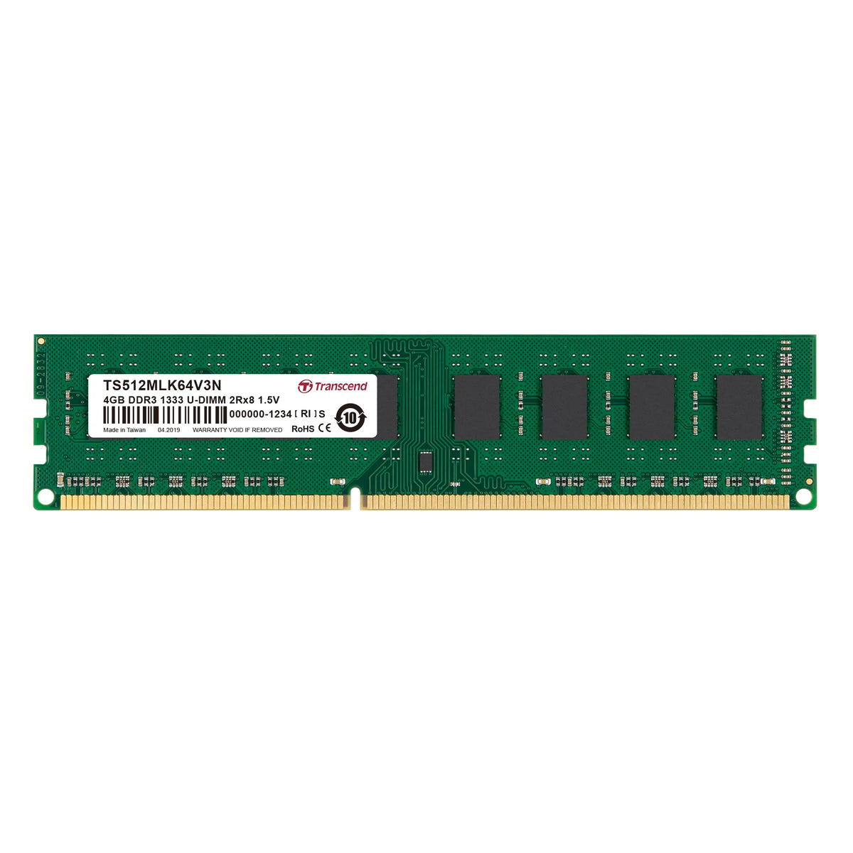 Image 1 for Transcend 4GB DDR3-1333 Desktop DIMM Memory