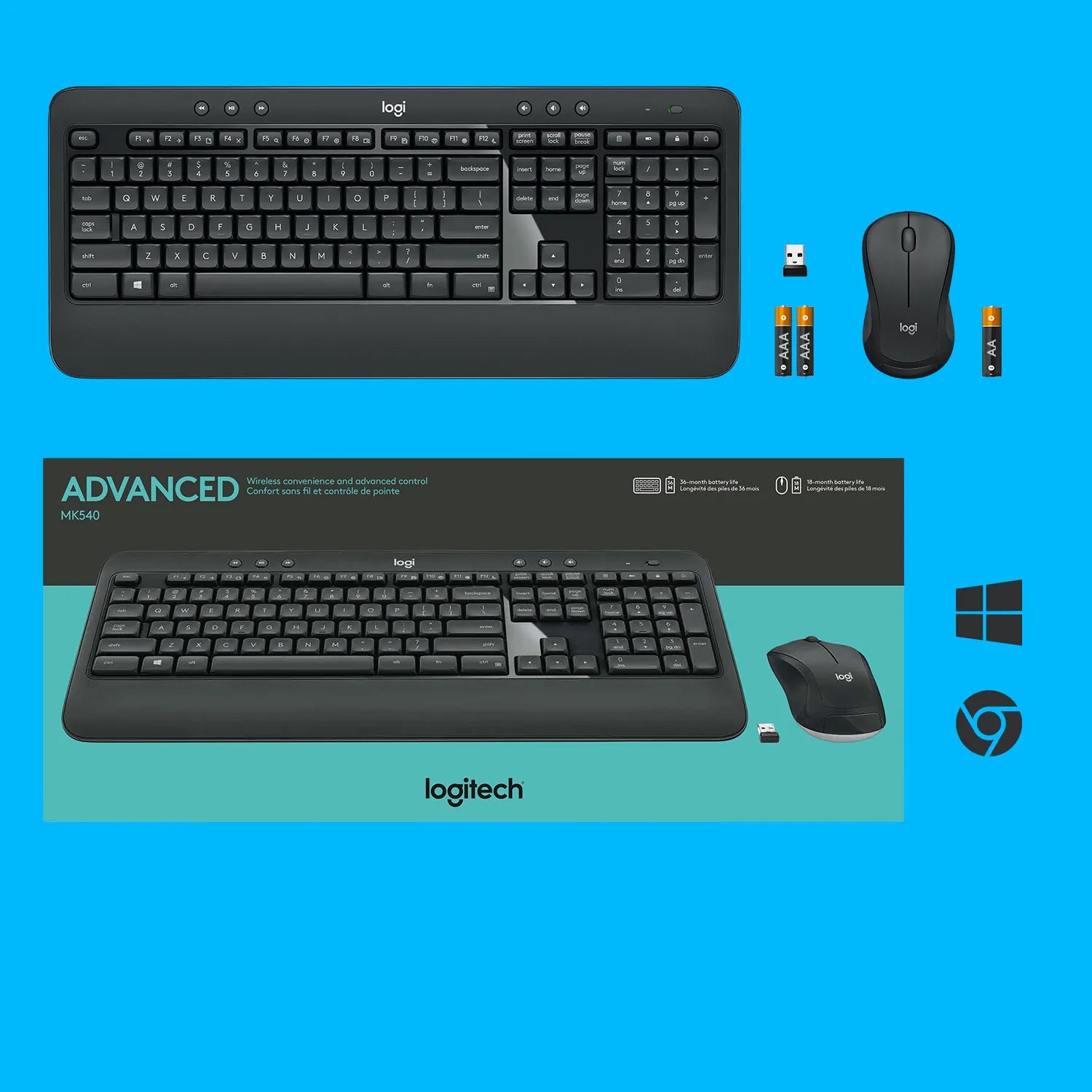 Image 6 for Logitech MK540 Advanced Wireless Keyboard and Mouse Combo - 920-008685