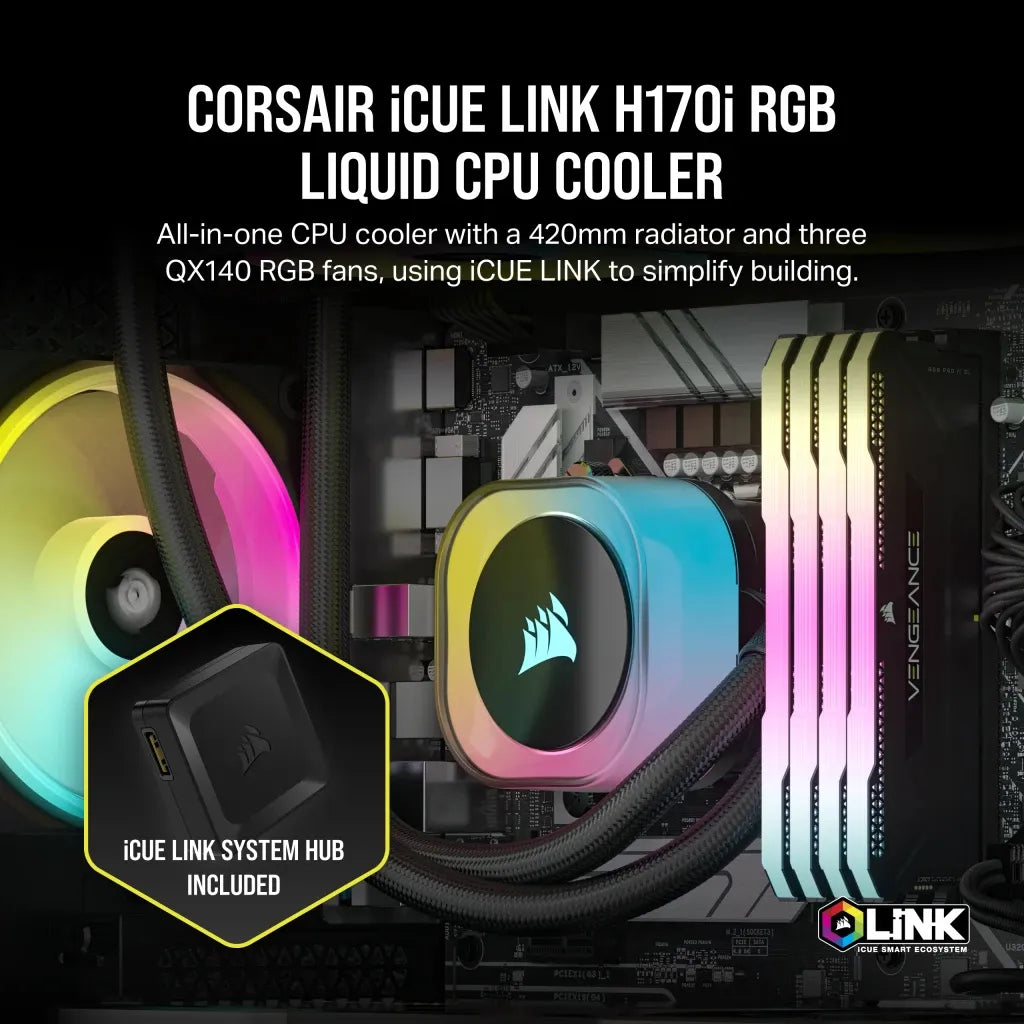 Image 5 for Corsair iCUE LINK H170i RGB Liquid CPU Cooler