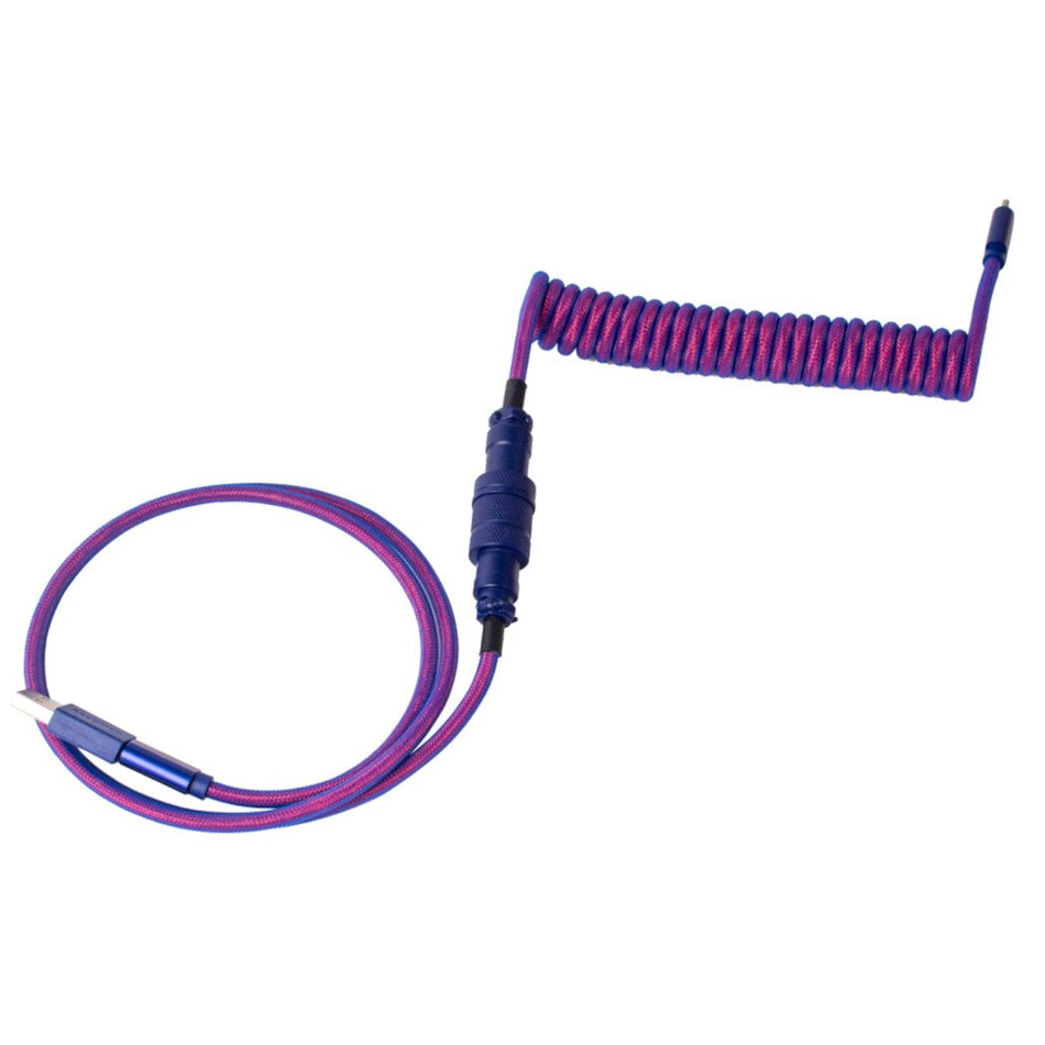 Image 2 for Keychron Premium Coiled Aviator USB Cable | Type-C + USB-A Adapter | Detachable Aviator Connector | 108 cm
