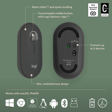Image 11 for Logitech Pebble 2 Wireless Combo - Graphite