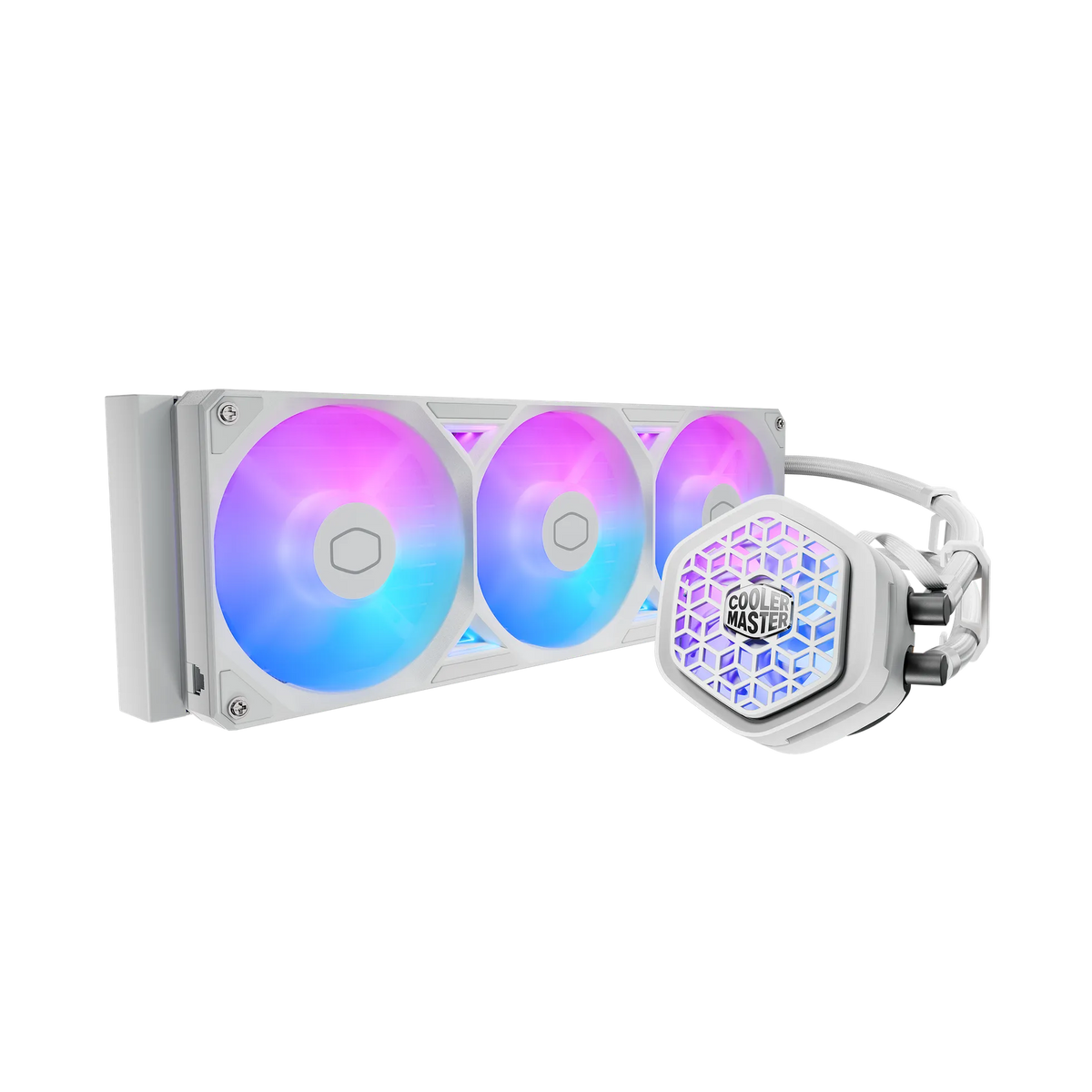 Image 2 for Cooler Master MasterLiquid 360 Atmos II VRM Fan AIO CPU Cooler - White