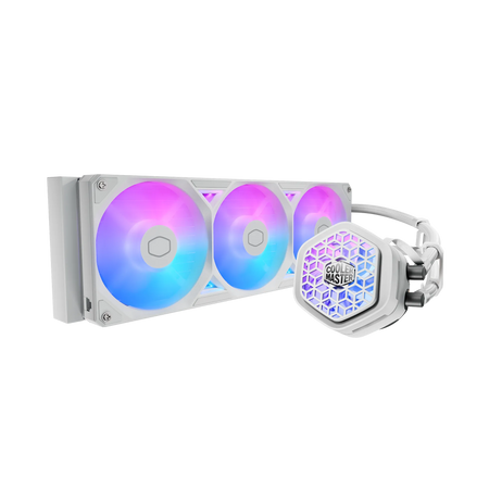 Image 2 for Cooler Master MasterLiquid 360 Atmos II VRM Fan AIO CPU Cooler - White