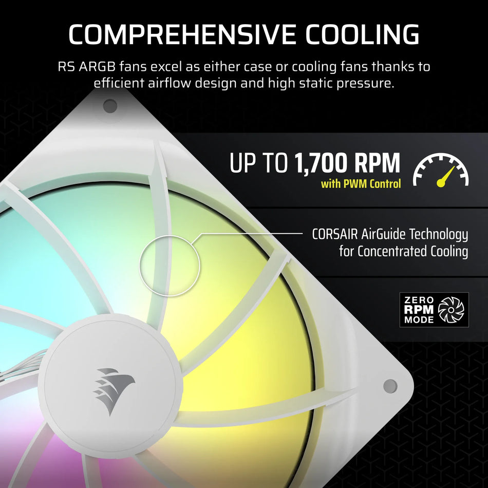 Image 2 for Corsair RS140 ARGB 140mm PWM Fan – White