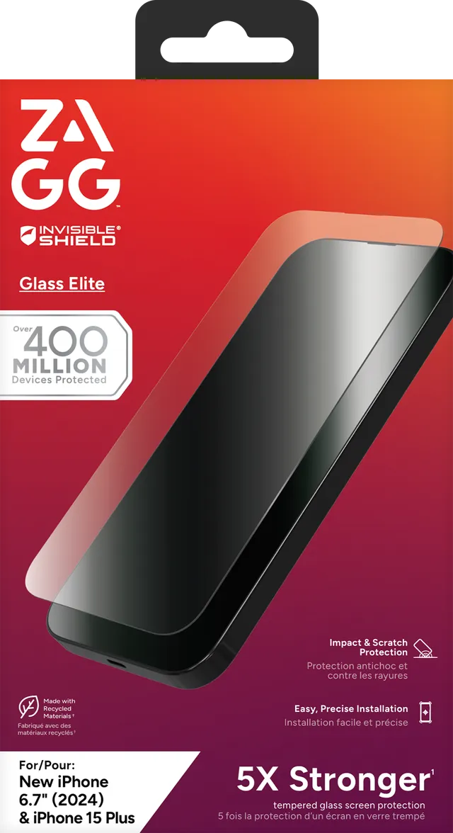 Image 1 for InvisibleShield Glass Elite Apple iP16 Plus/15 Plus Screen