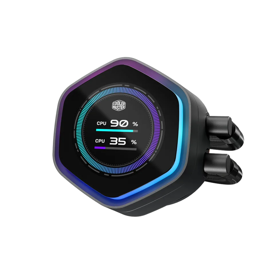Image 2 for Cooler Master MasterLiquid ML360 Atmos II LCD AIO Liquid CPU Cooler - 360mm Radiator, Customizable LCD Display, ARGB Lighting