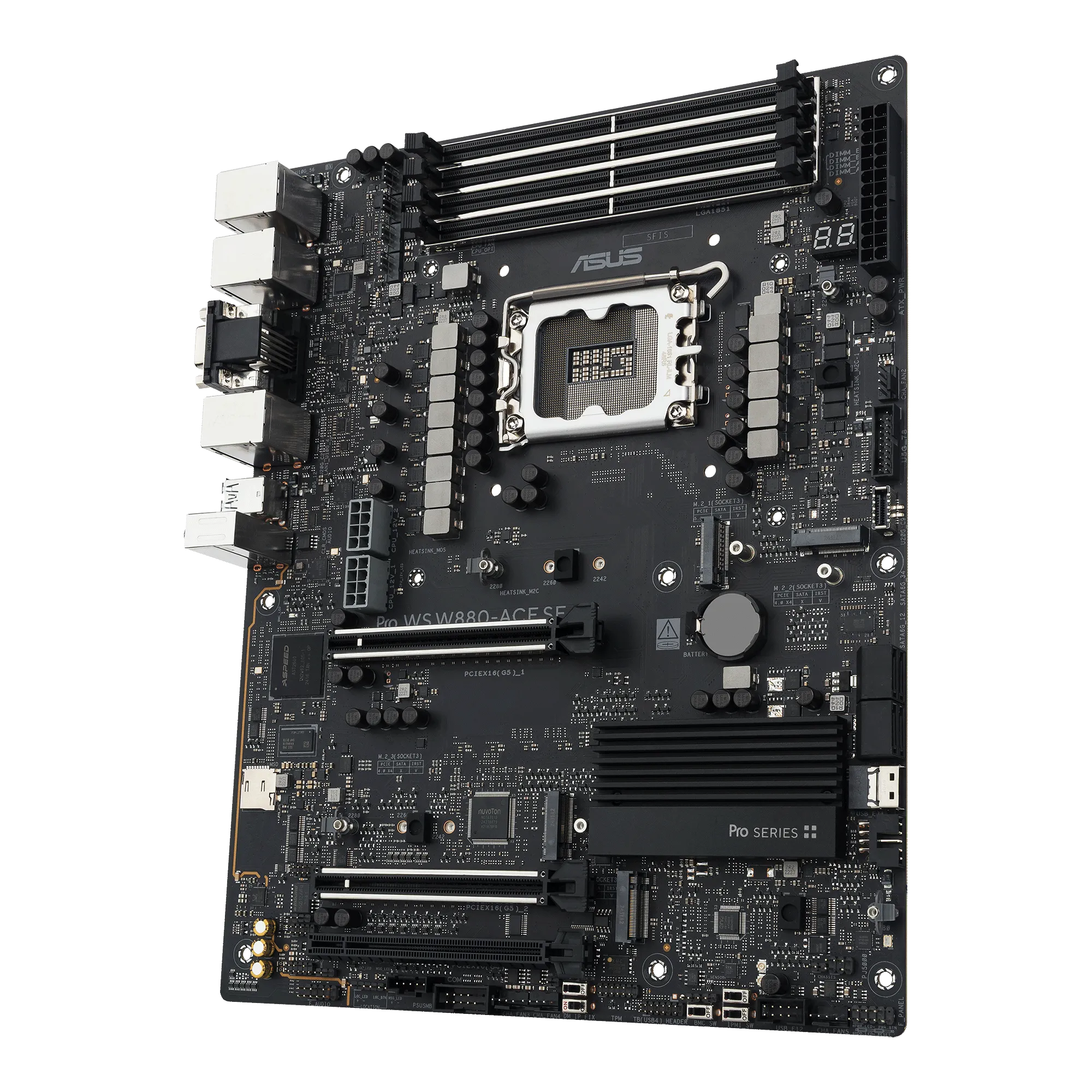 Image 6 for ASUS Motherboard/ATX/LGA1851/4xDIMM/Max.256GB/DDR5/Non-ECC/2xPCIe5x16(x16 or x8)/1xPCIe4x16(x4)/4xM.2/8xSATA/1xHDMI/1xType-C/1xV