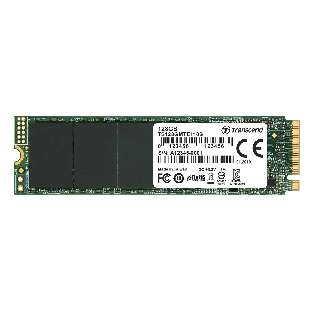 Image 2 for Transcend 128GB MTE110S PCIe Gen 3x4 SSD