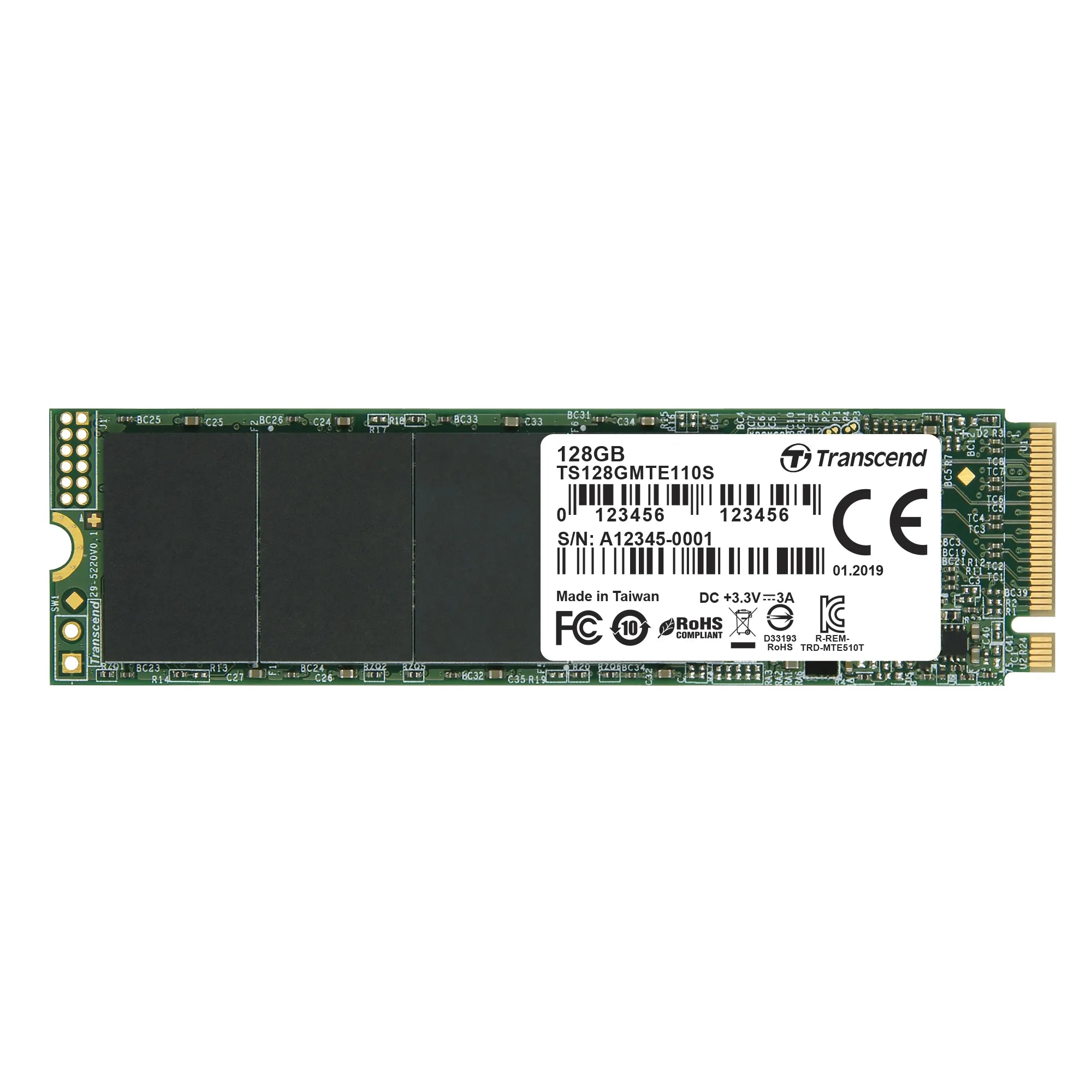 Image 2 for Transcend 128GB MTE110S PCIe Gen 3x4 SSD