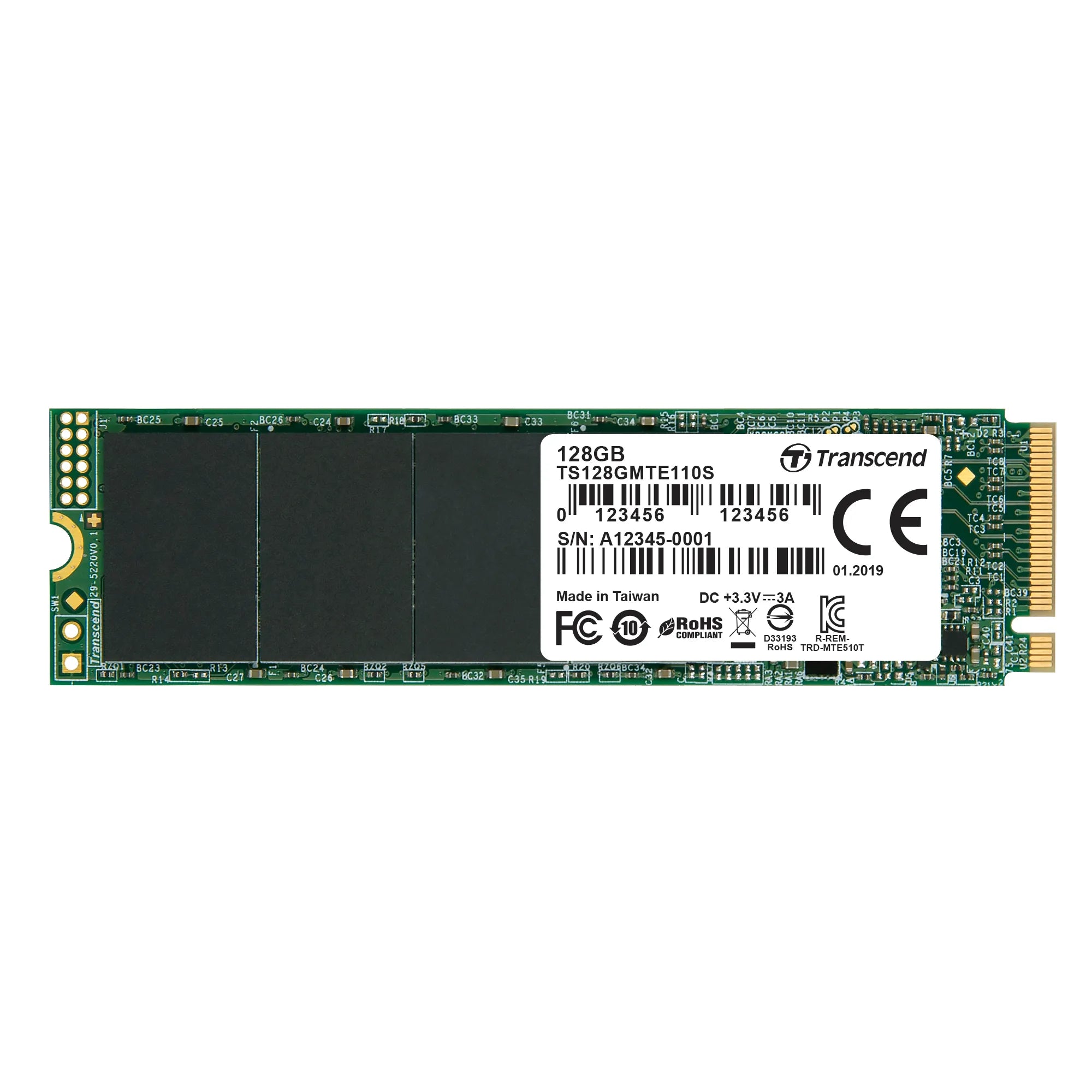 Image 1 for Transcend 128GB MTE110S PCIe Gen 3x4 SSD