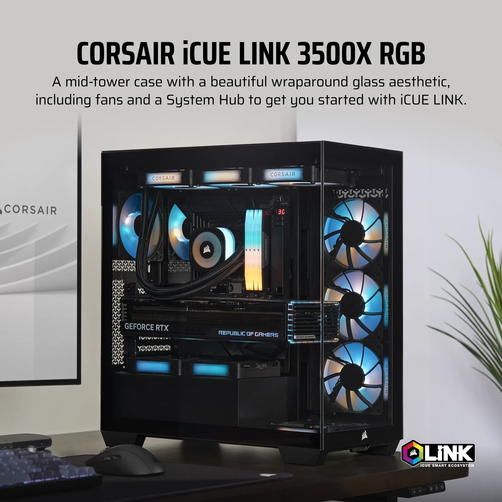 Image 5 for Corsair iCUE LINK 3500X RGB Mid-Tower PC Case