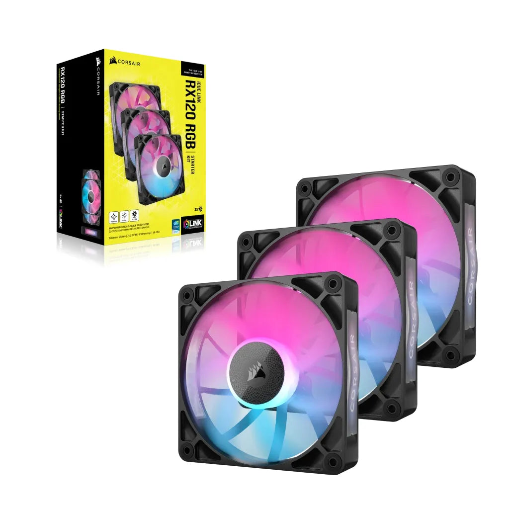 Image 2 for Corsair iCUE LINK RX120 RGB 120mm Fan Triple Pack