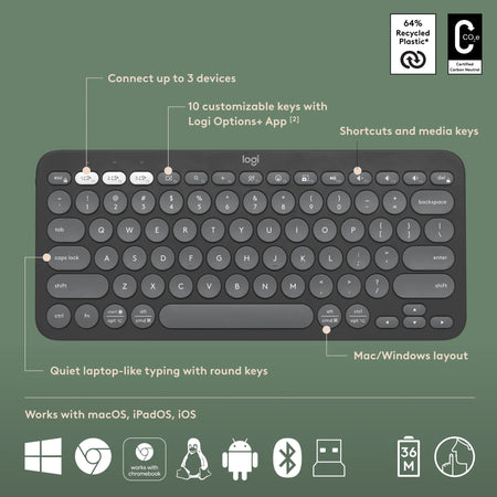 Image 12 for Logitech Pebble 2 Wireless Combo - Graphite