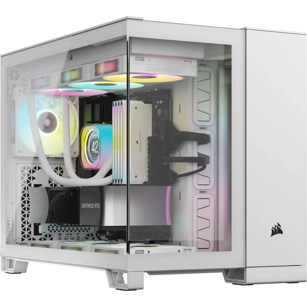 Image 7 for Corsair iCUE 2500X Micro ATX Dual Chamber PC Case - White