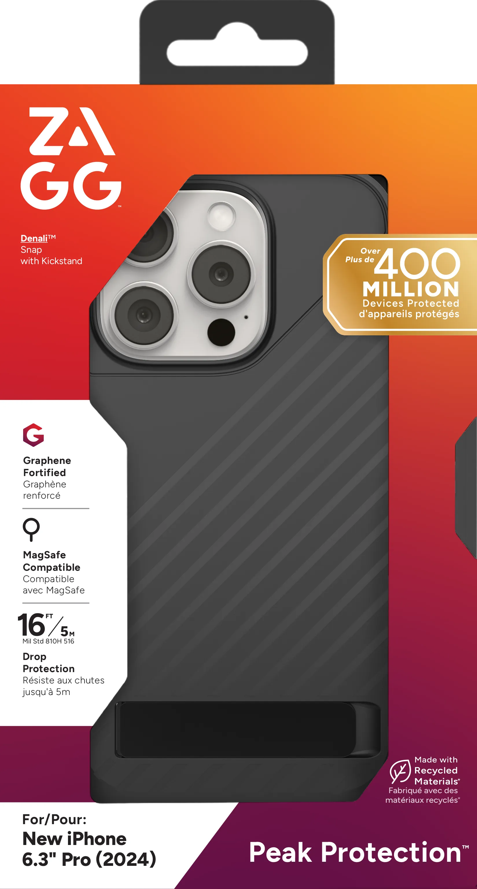 Image 2 for ZAGG Cases Denali Snap KS Apple iP16 Pro  Black