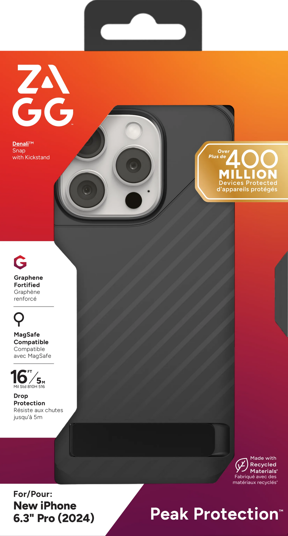 Image 2 for ZAGG Cases Denali Snap KS Apple iP16 Pro  Black
