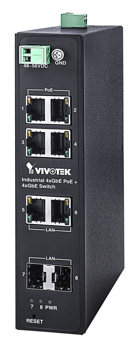 Image 1 for VIVOTEK Industrial POE Switch with 4x GE POE Ports