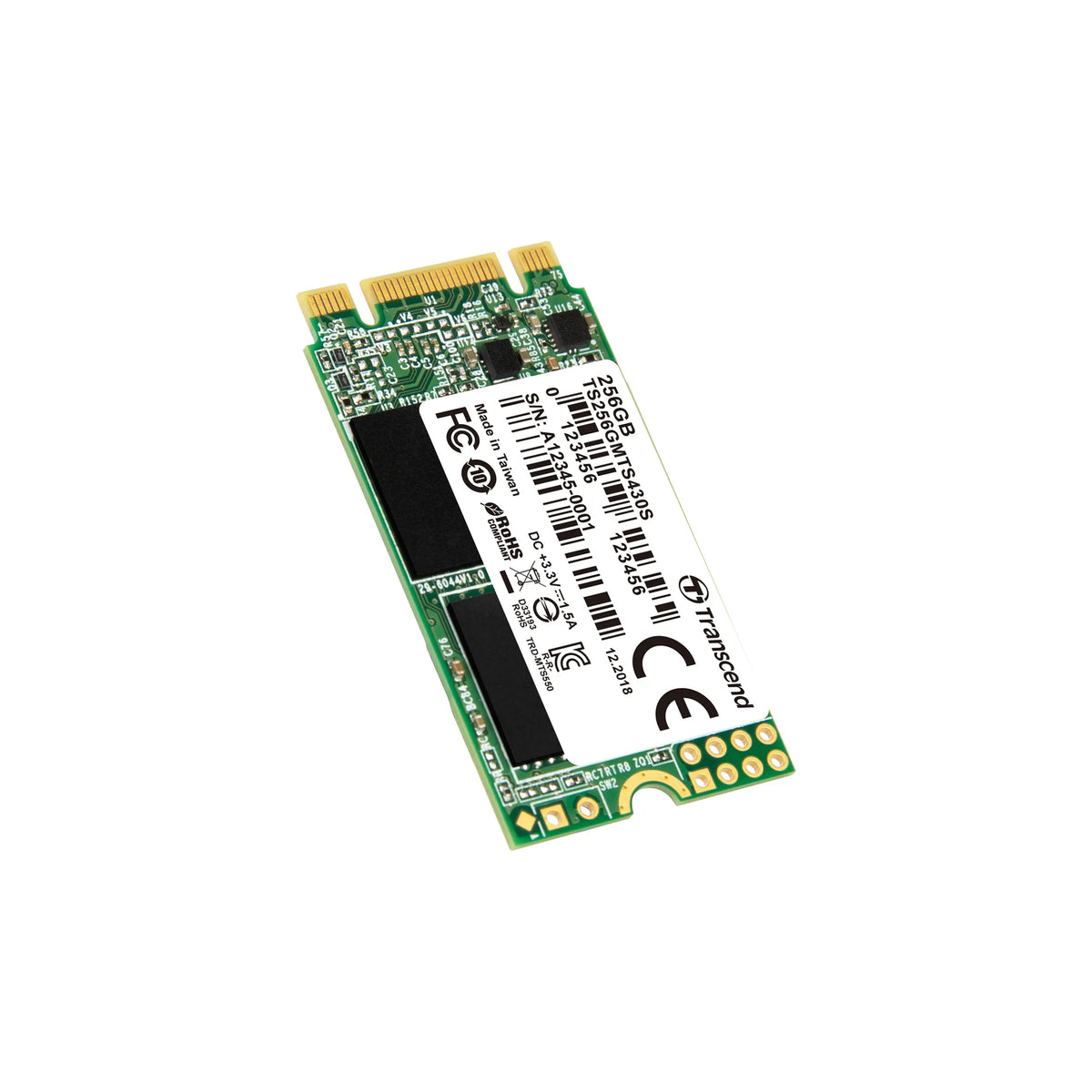 Image 3 for Transcend 256GB MTS430S M.2 2242 SATA III SSD - 3D NAND Flash