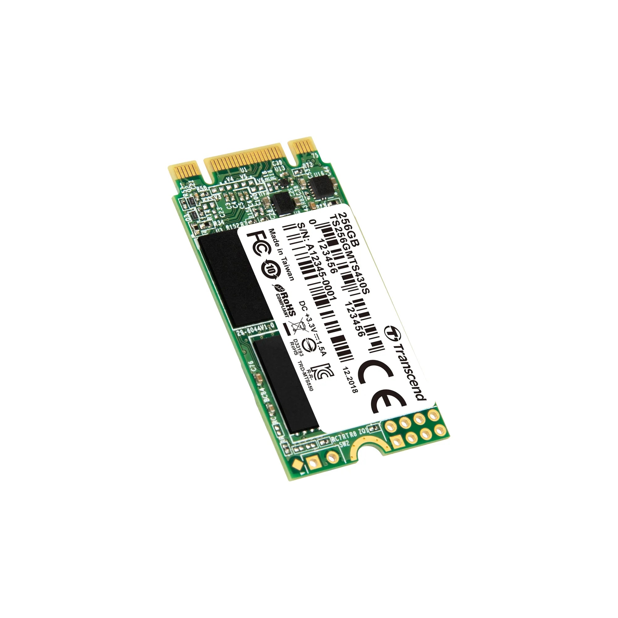 Image 3 for Transcend 256GB MTS430S M.2 2242 SATA III SSD - 3D NAND Flash