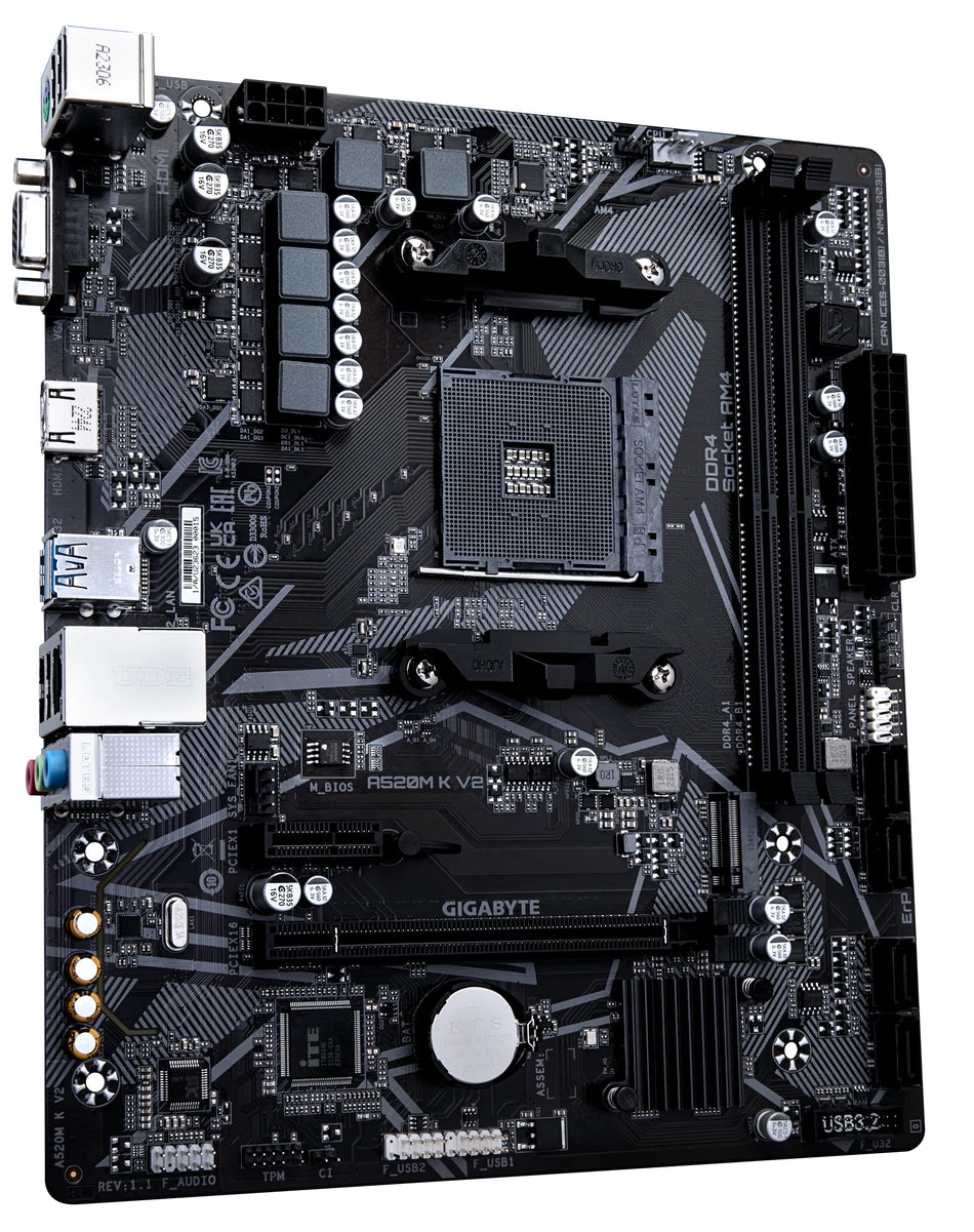 Image 2 for GIGABYTE A520M-K V2 AMD AM4 Micro ATX Motherboard