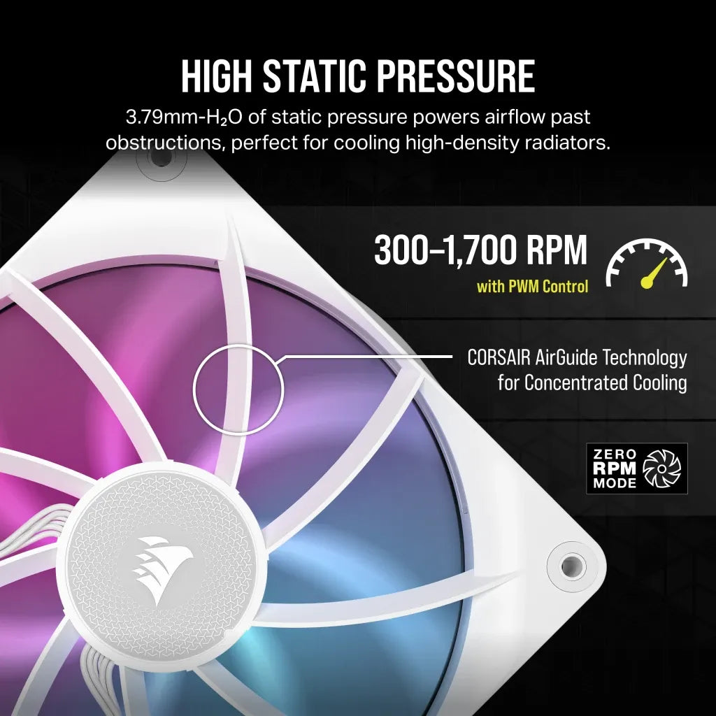 Image 5 for Corsair iCUE LINK RX140 140mm RGB Fan Dual Pack - White