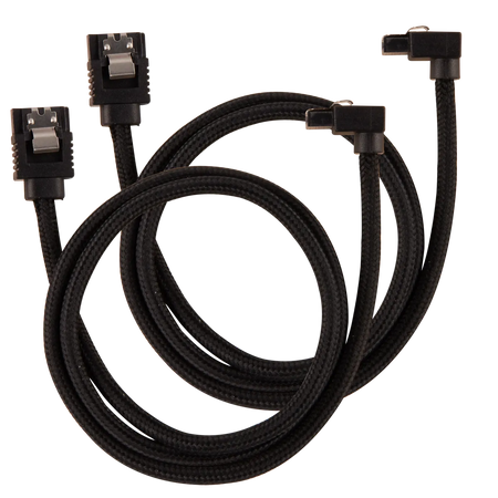 Image 1 for Corsair Premium Sleeved SATA Cable with 90Â° Connectors