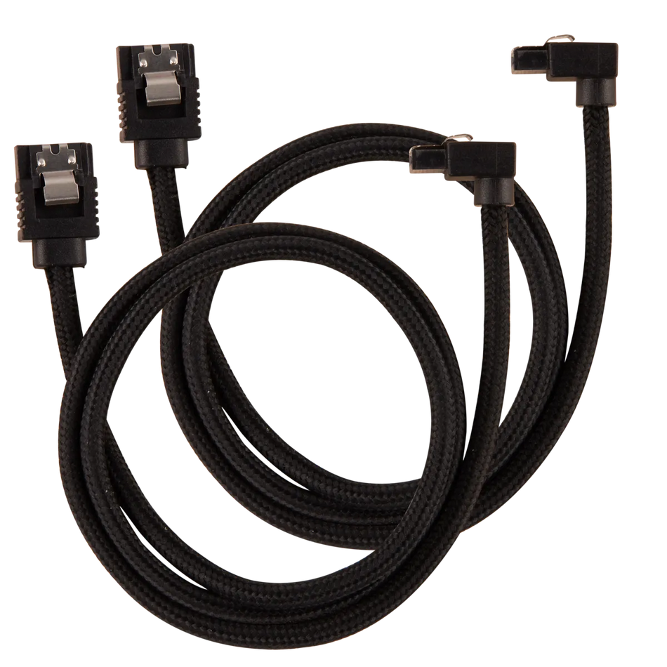 Image 1 for Corsair Premium Sleeved SATA Cable with 90Â° Connectors