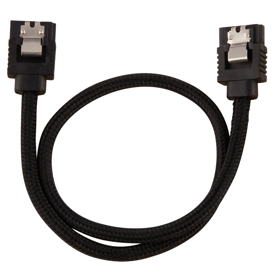 Image 1 for Corsair Premium Sleeved SATA Data Cable Set - Black, 30cm