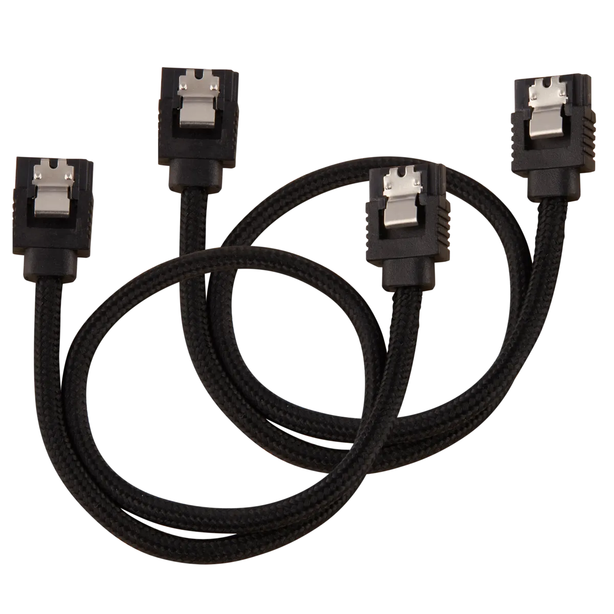 Image 2 for Corsair Premium Sleeved SATA Data Cable Set - Black, 30cm