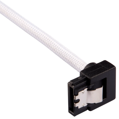 Image 1 for Corsair Premium Sleeved SATA Data Cable Set with 90° Connectors - White, 30cm