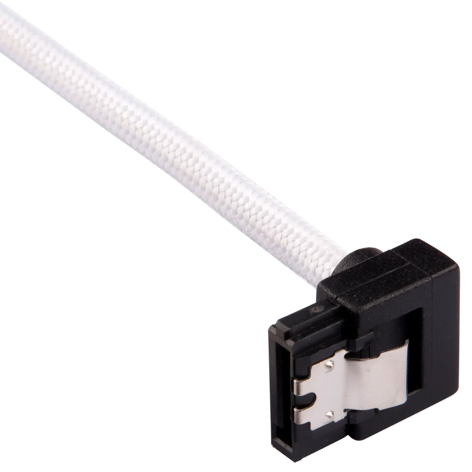 Image 1 for Corsair Premium Sleeved SATA Data Cable Set with 90° Connectors - White, 30cm